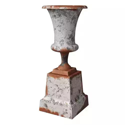 Early 19th C Italian Cast Iron Campana Urn on Plinth vase