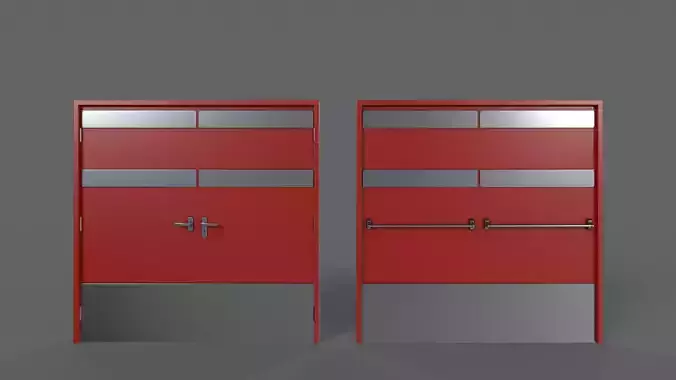 PBR Industrial Door B2 Low-poly 3D model