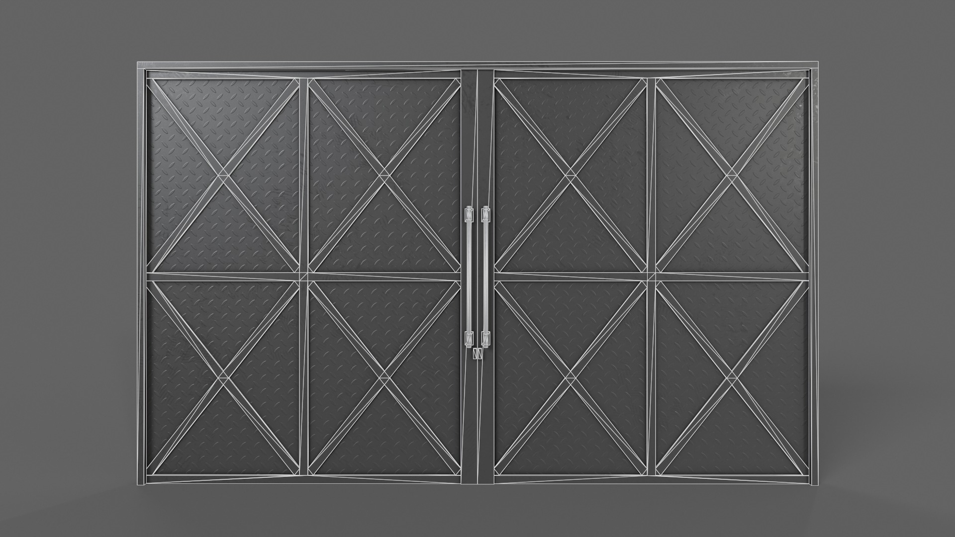 PBR Industrial Gate 1 Low-poly 3D model_10