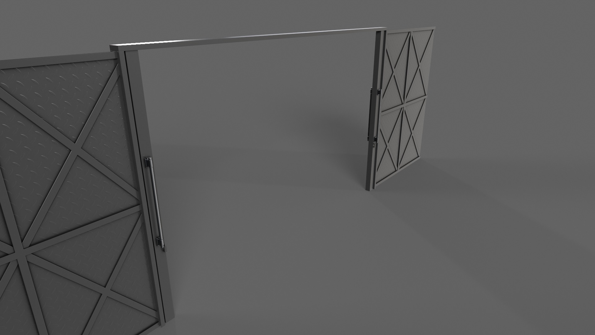 PBR Industrial Gate 1 Low-poly 3D model_6