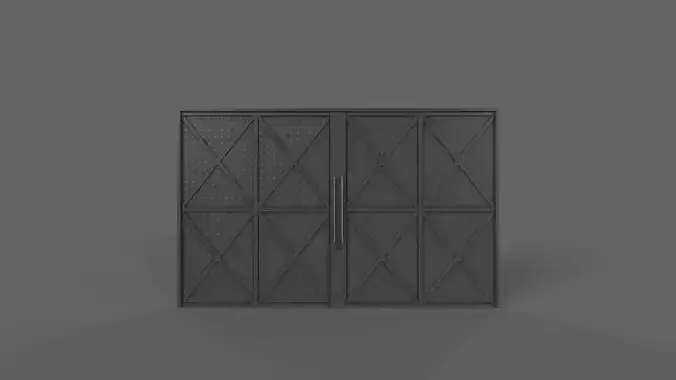 PBR Industrial Gate 1 Low-poly 3D model