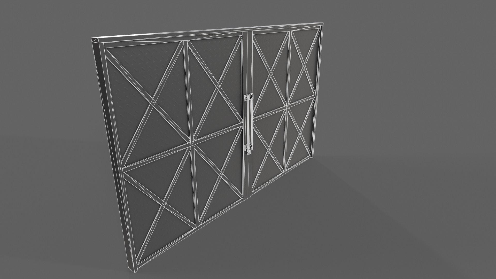 PBR Industrial Gate 1 Low-poly 3D model_12