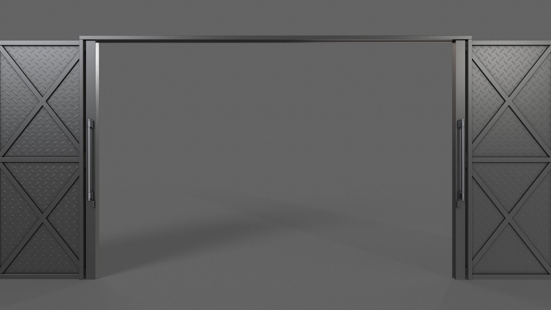 PBR Industrial Gate 1 Low-poly 3D model_4