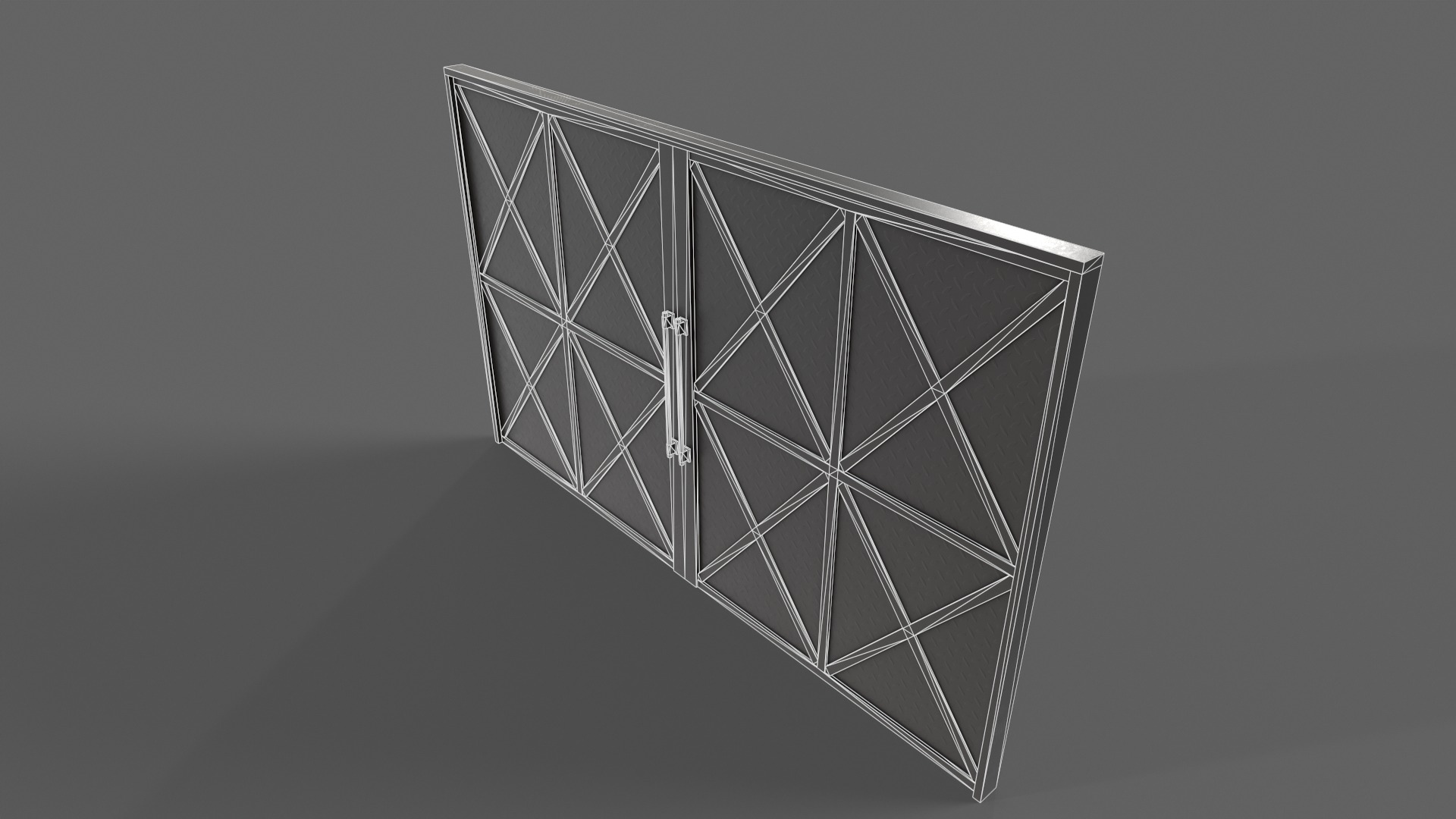PBR Industrial Gate 1 Low-poly 3D model_14