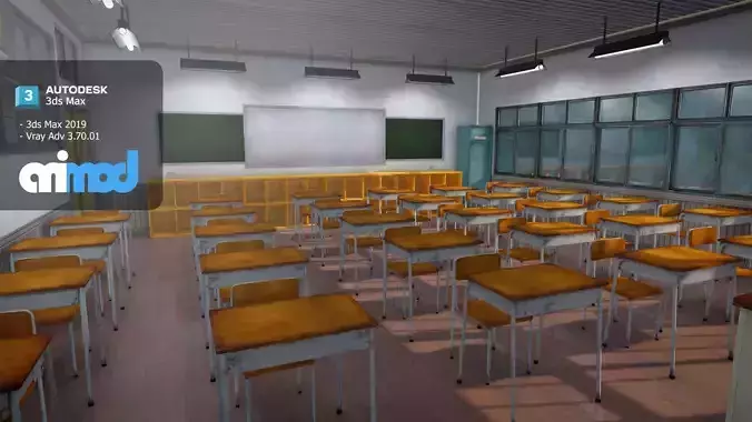 Japanese School Hallway