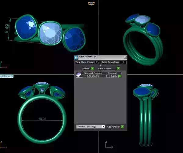 Three Stone Ring R23