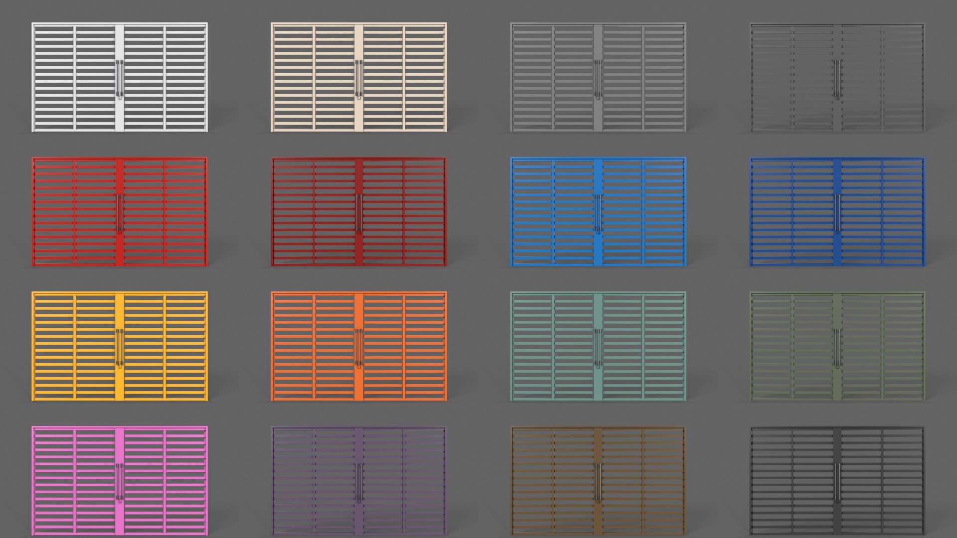 PBR Industrial Gate 3 Low-poly 3D model_2