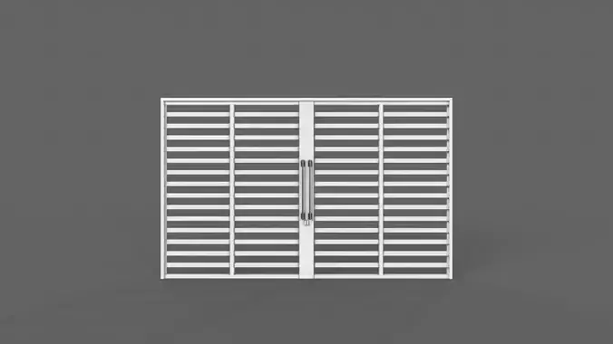 PBR Industrial Gate 3 Low-poly 3D model