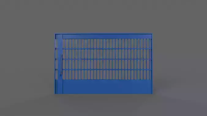 PBR Industrial Gate 4 Low-poly 3D model