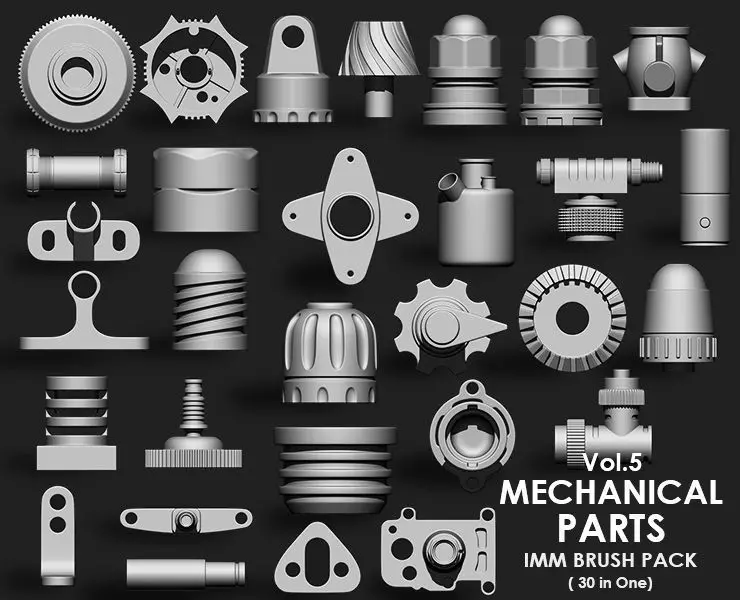 Mechanical Parts IMM Brush Pack 30 in One Vol 5 3D model_0