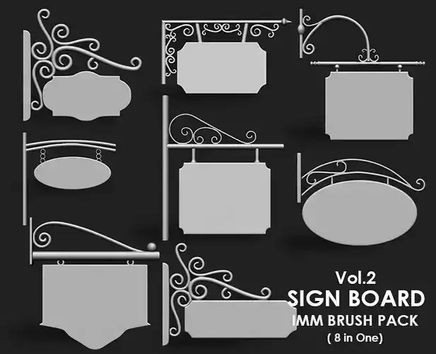 Sign Board Collection IMM Brush Pack 8 in One Vol 2