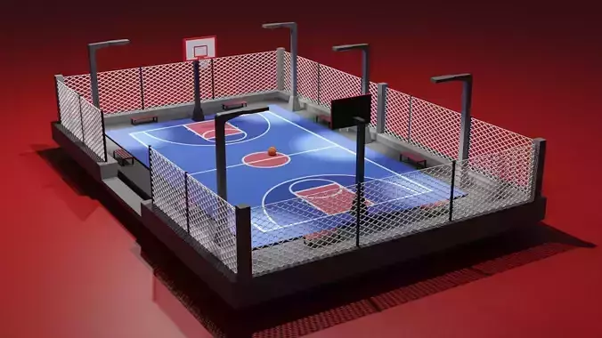basketball court mini - 3d 
