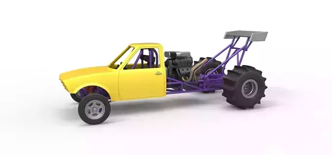 Dirt Dragster Version 2 Scale 1 to 25 3D print model