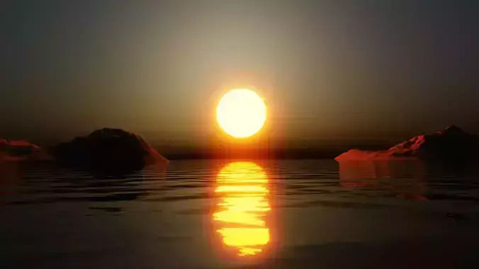 ocean sunset 3d blender 