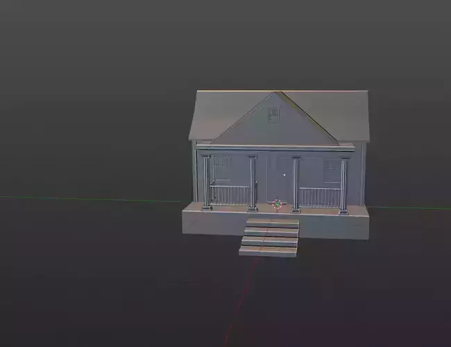Low poly 5 house Models