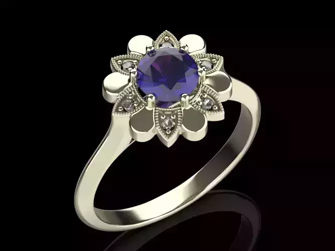 Halo ring 002 6mm center stone