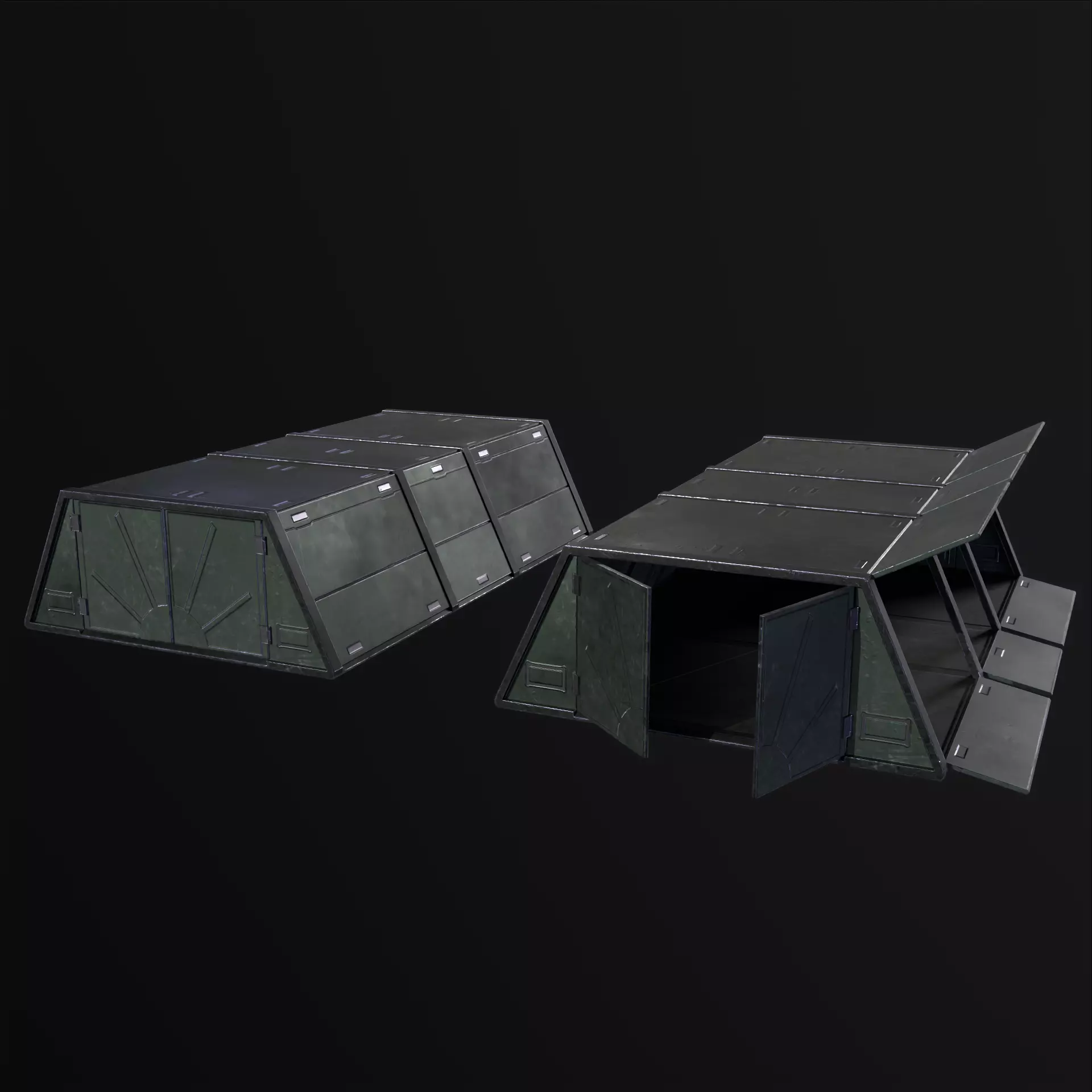 Military Storage Unit-Warehouse PBR Low-poly 3D model_0
