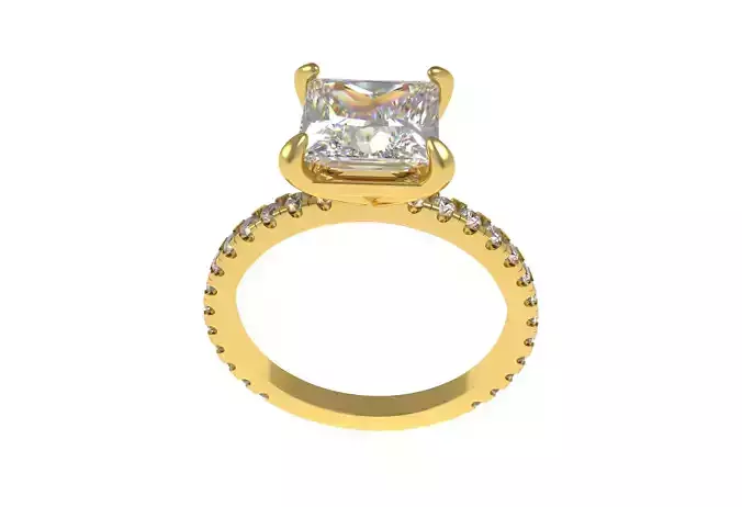Princess Stone Solitaire Ring