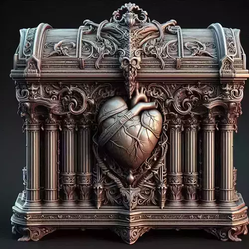 Gothic Heart Chest 3D print model