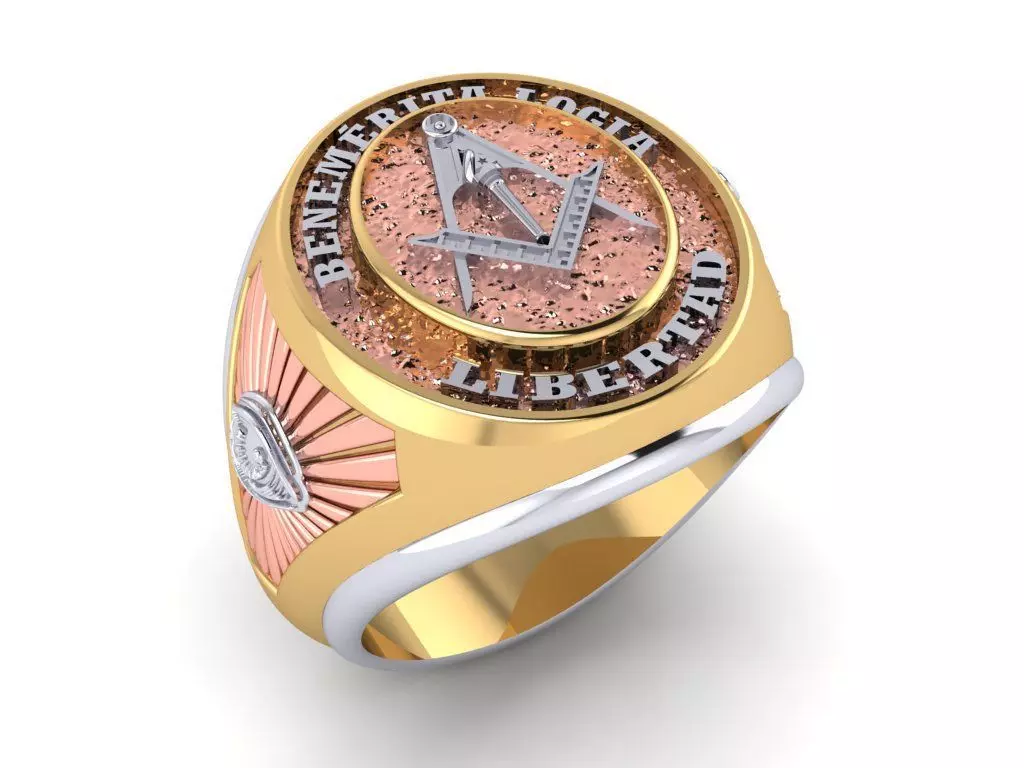 Freemason Ring And ALL SEING EYE 3D print model