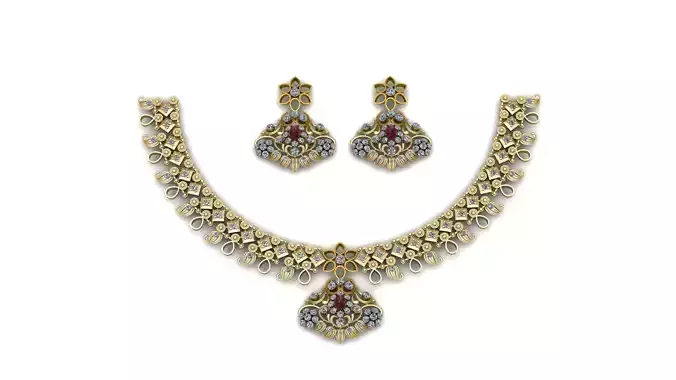 Luxury Wedding Necklace Set 3d printable Model 3D print model