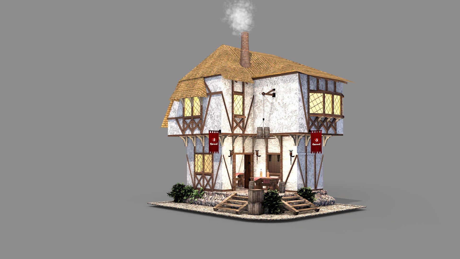 Medieval Tabern 3D model_5