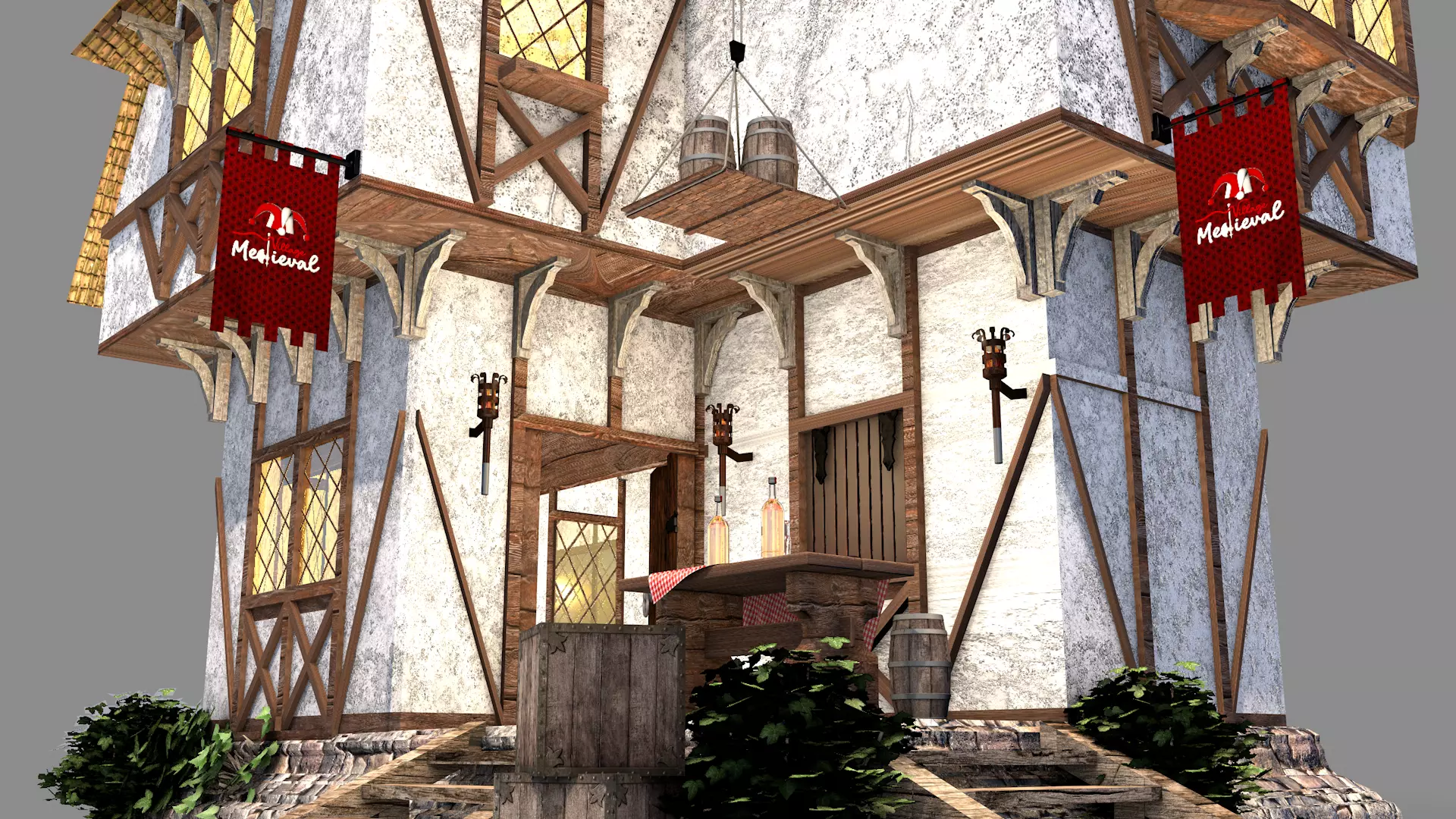 Medieval Tabern 3D model_0