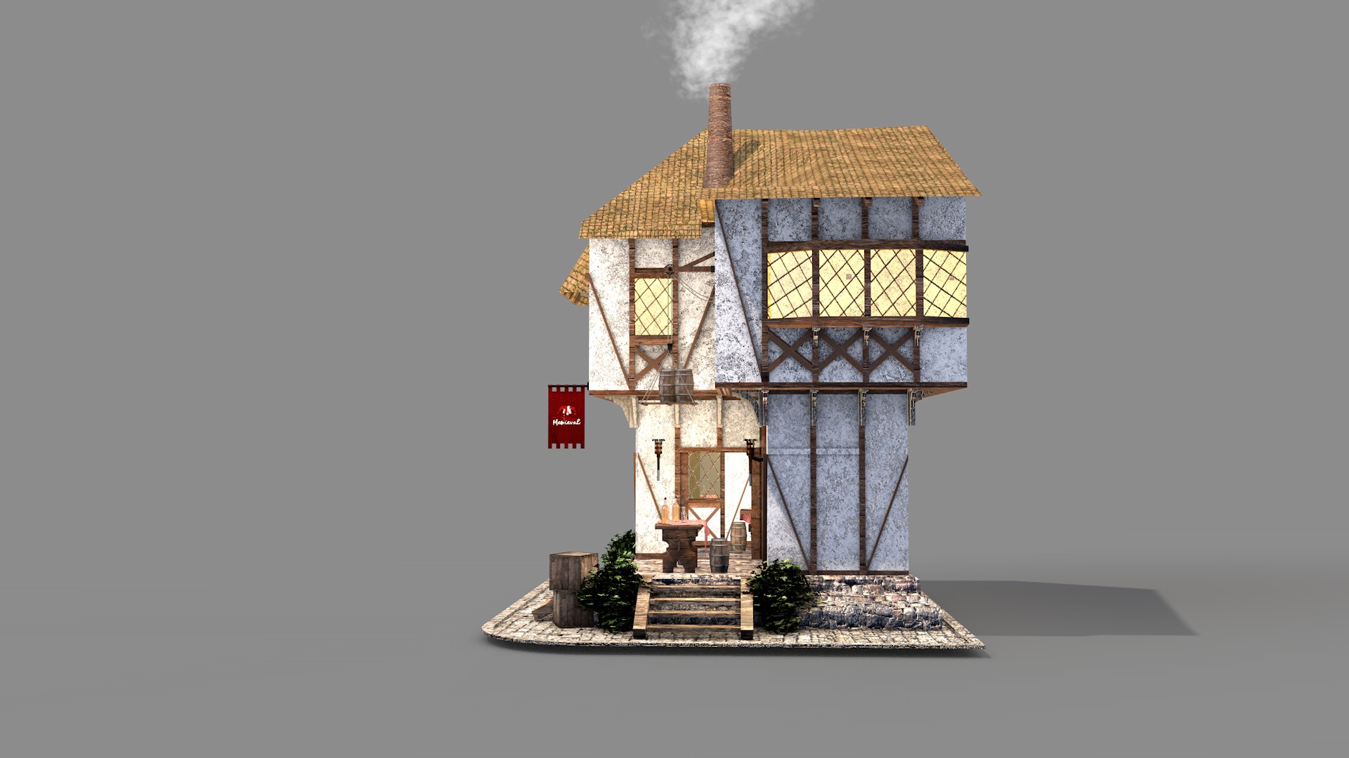 Medieval Tabern 3D model_6