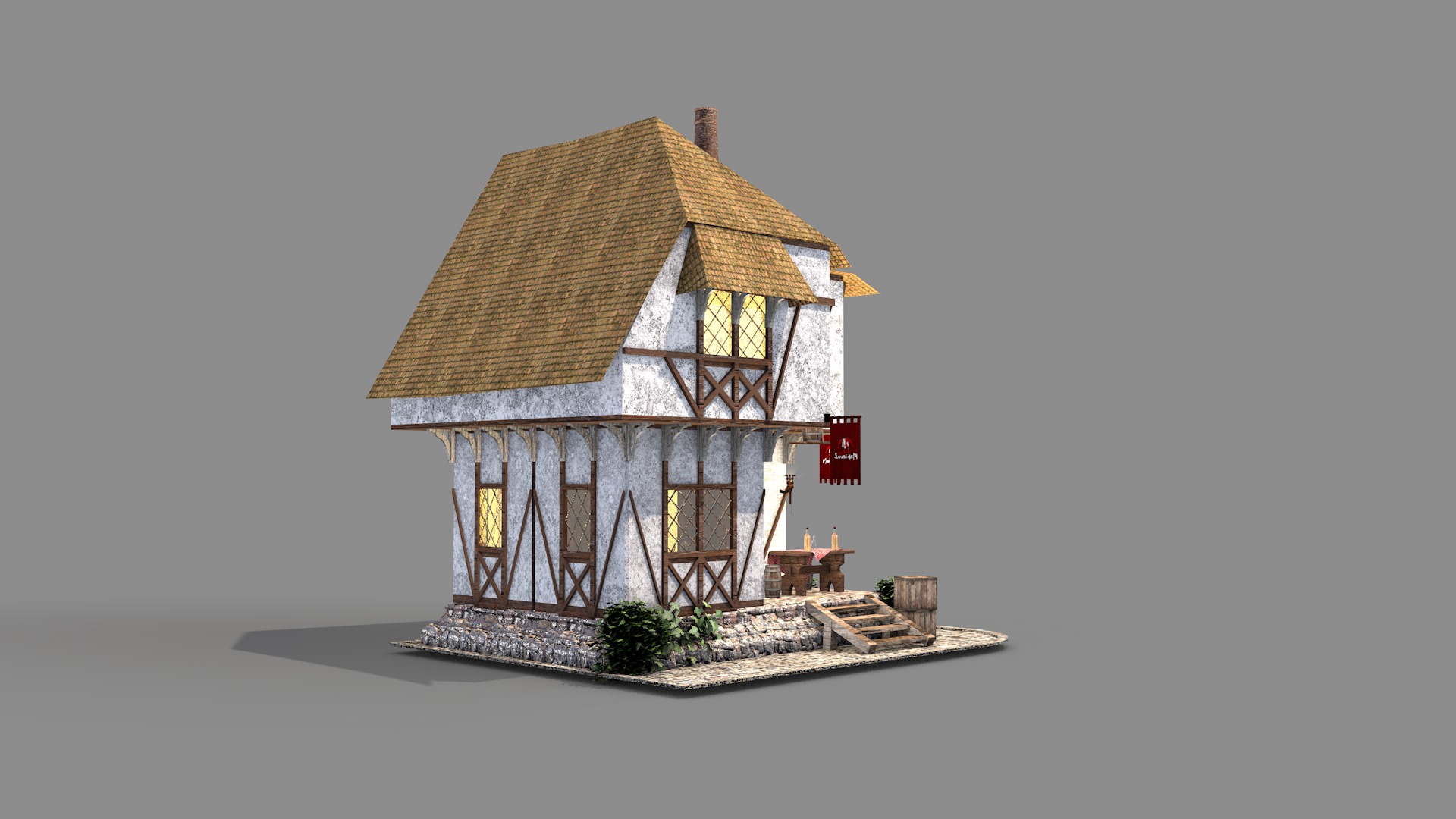 Medieval Tabern 3D model_3