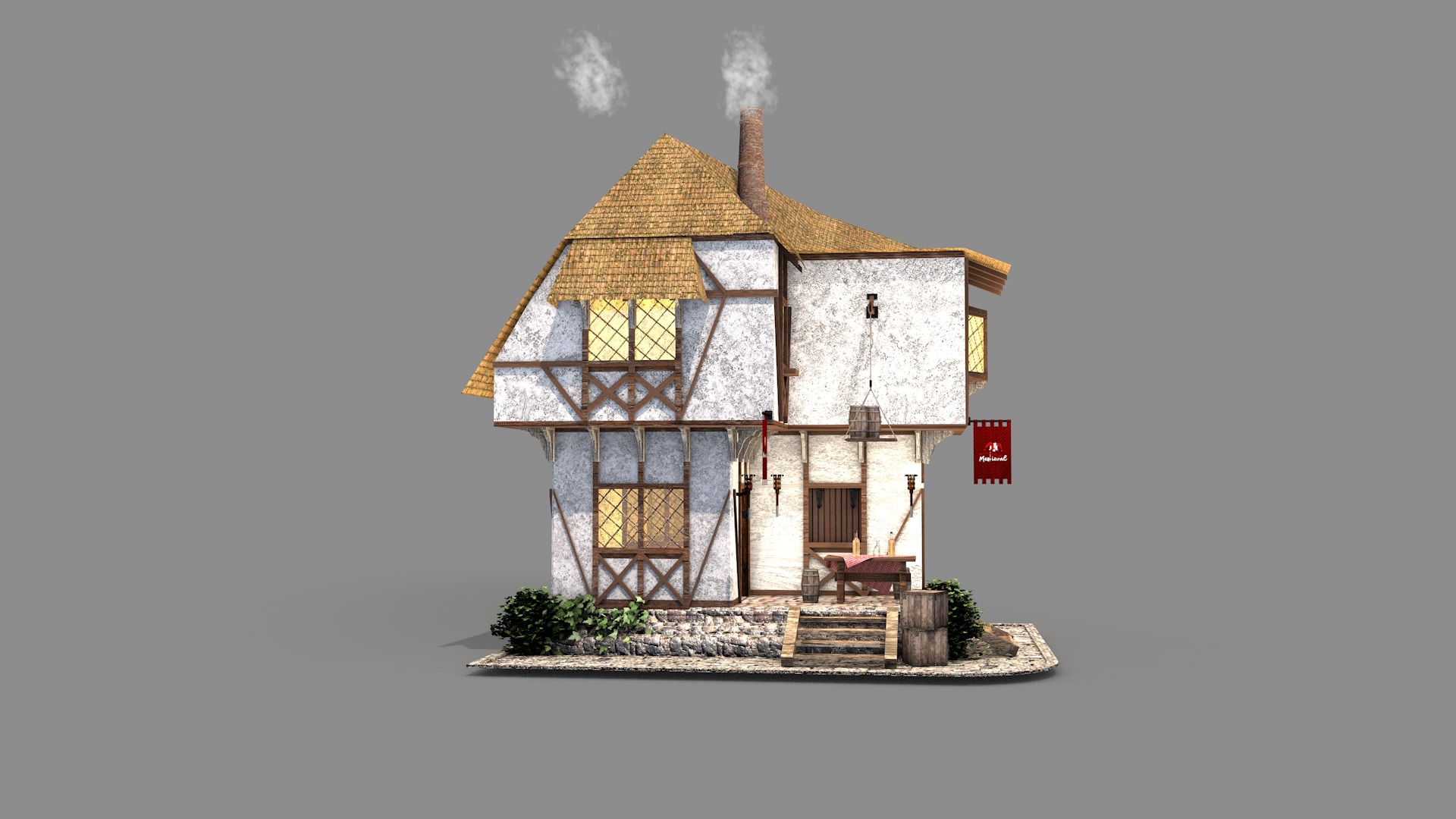 Medieval Tabern 3D model_4