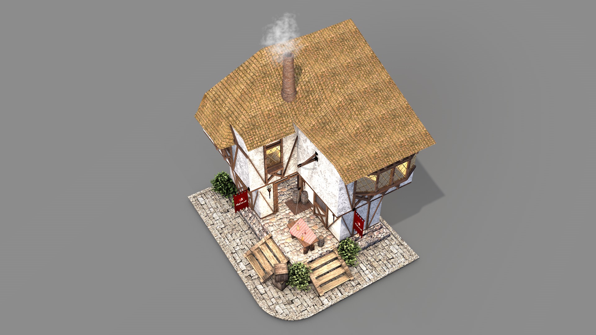 Medieval Tabern 3D model_8
