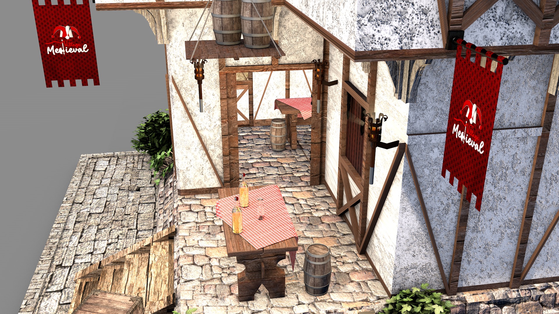 Medieval Tabern 3D model_2