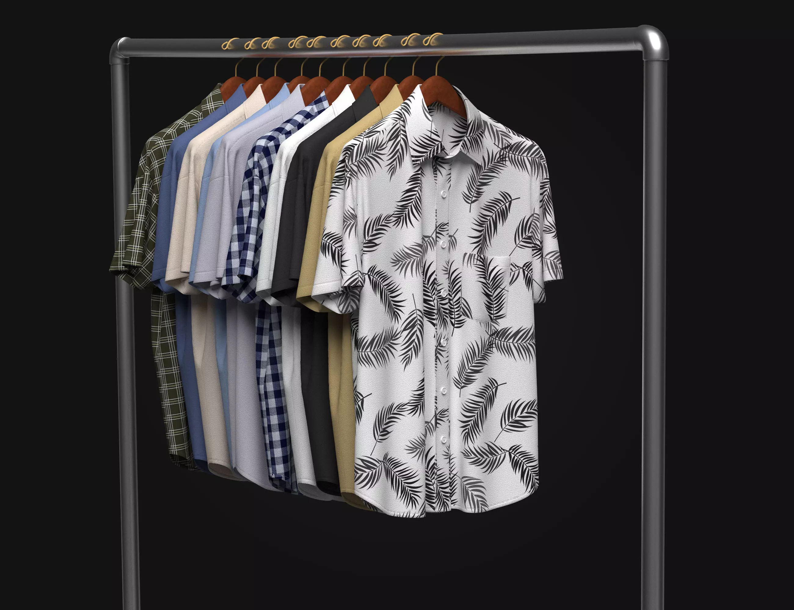Shirt On Steel Hanger 3D model
