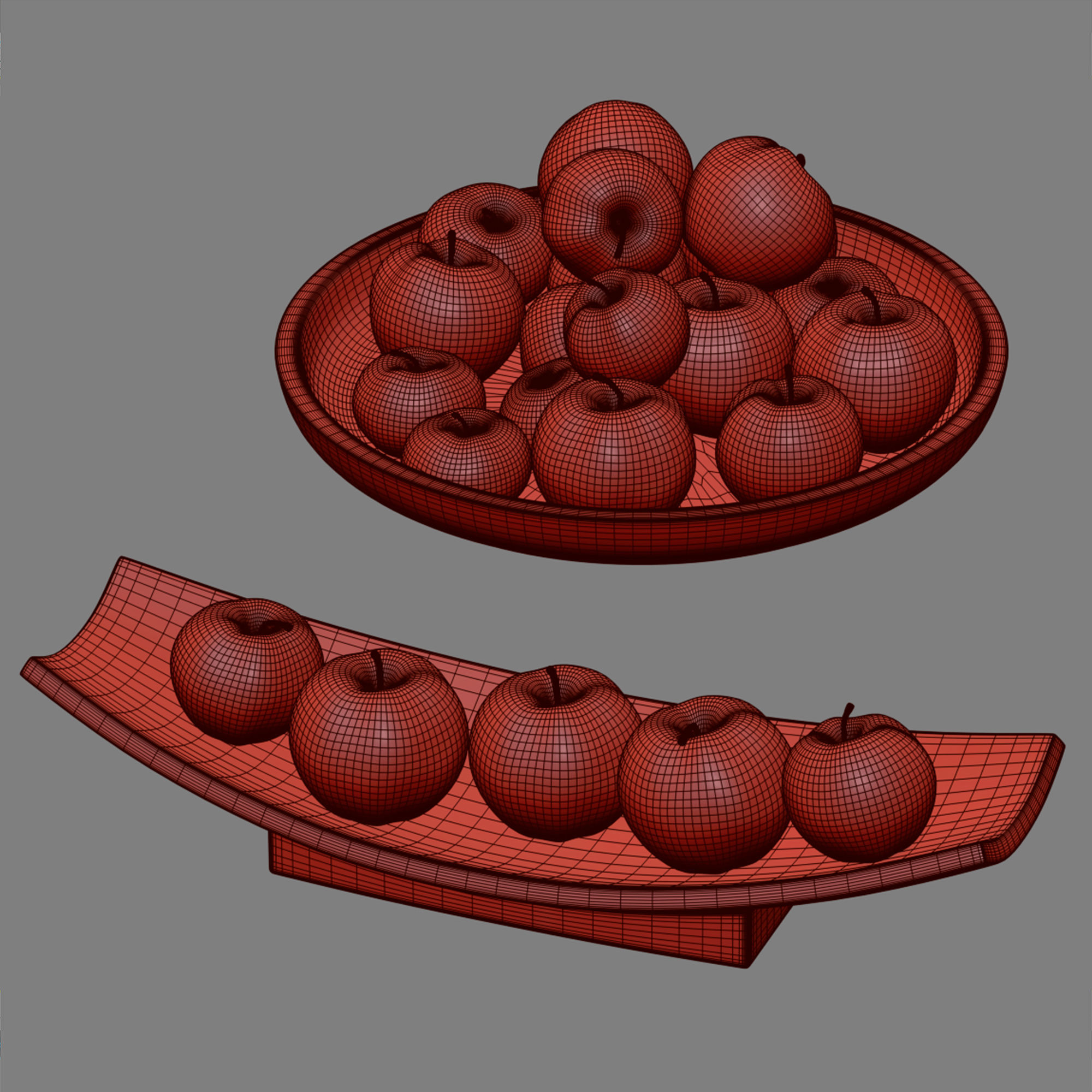 Decorative set of fruits 3D model_7