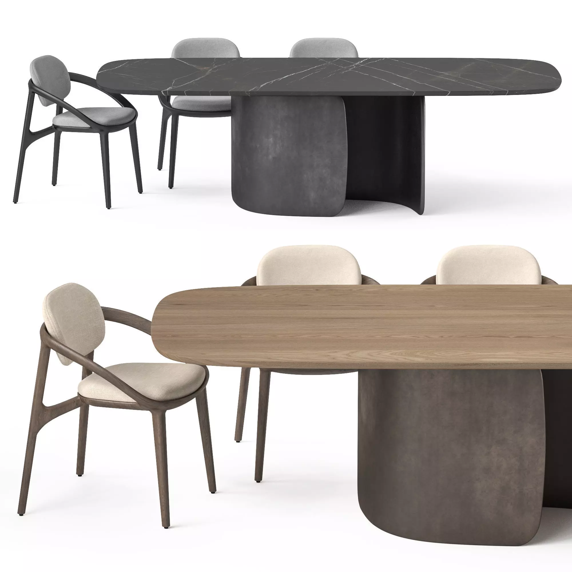 Bonaldo Mellow table and Molly Porada chair 3D model