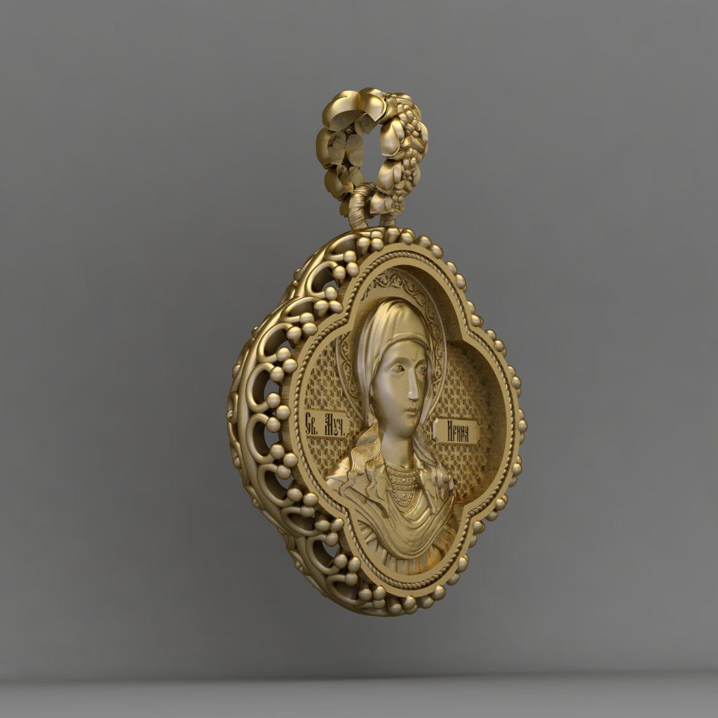 Santa Irene Chrysovalantou pendant 3D print model 3D print model_1