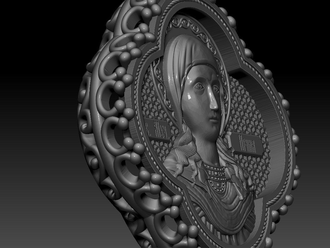 Santa Irene Chrysovalantou pendant 3D print model 3D print model_10