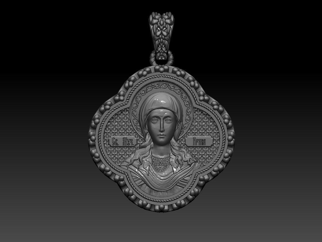 Santa Irene Chrysovalantou pendant 3D print model 3D print model_2