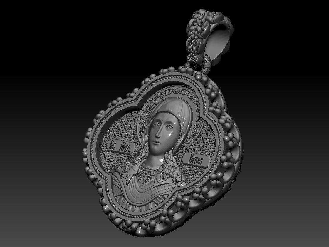 Santa Irene Chrysovalantou pendant 3D print model 3D print model_7