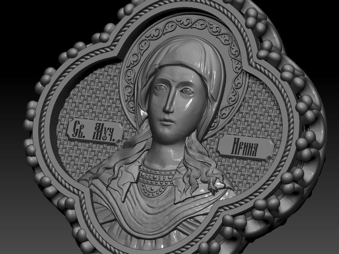 Santa Irene Chrysovalantou pendant 3D print model 3D print model_6