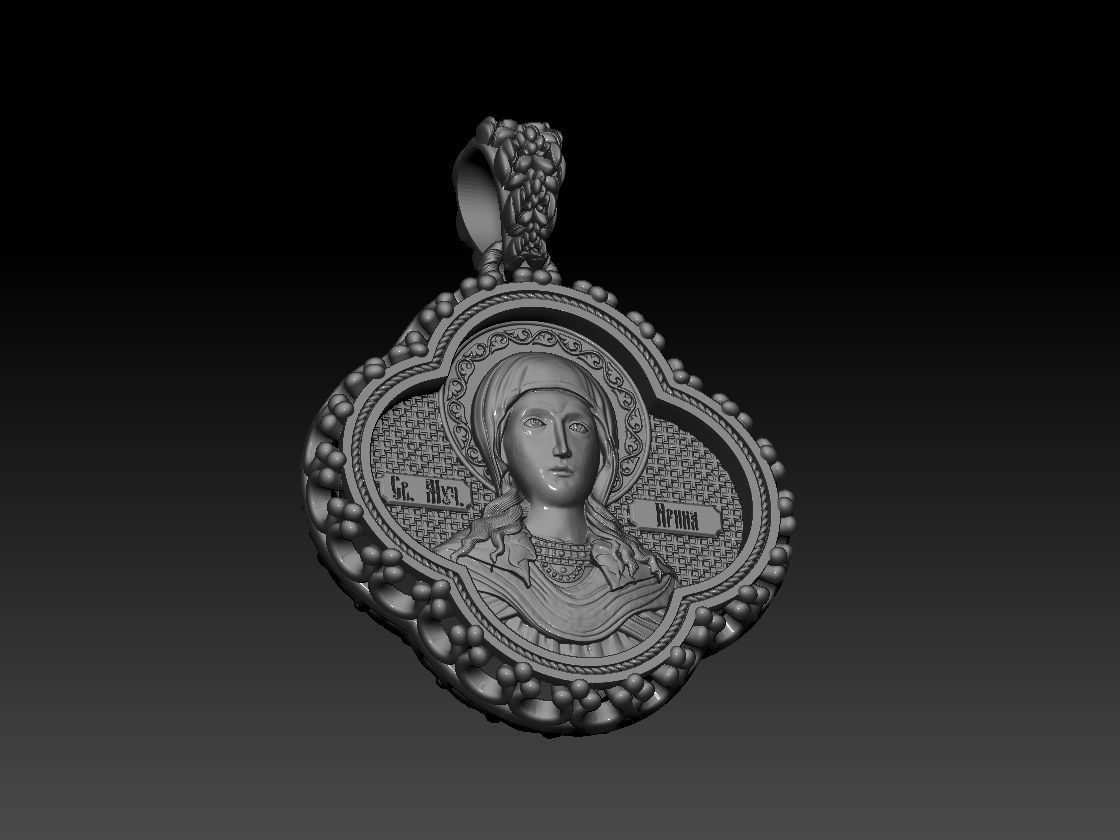 Santa Irene Chrysovalantou pendant 3D print model 3D print model_3