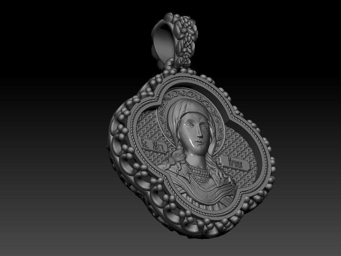 Santa Irene Chrysovalantou pendant 3D print model 3D print model_9