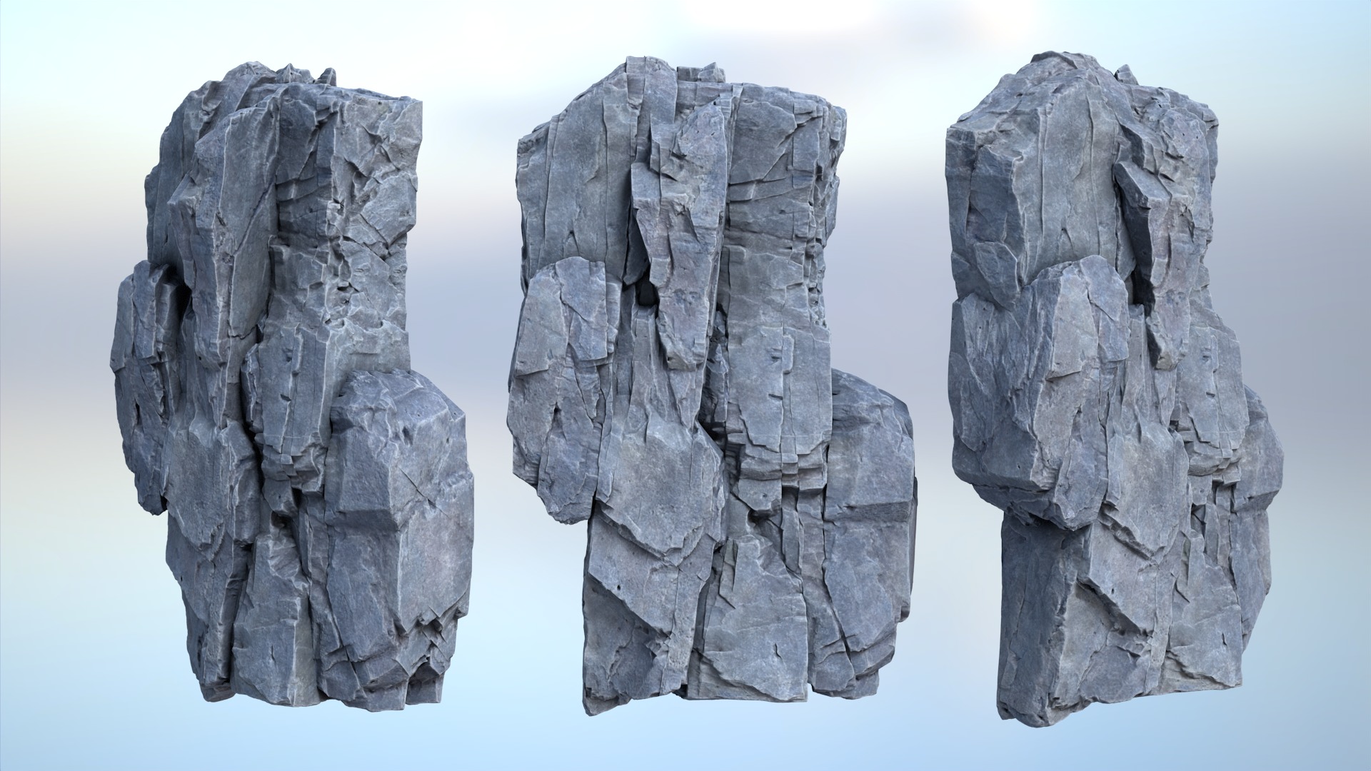 6 Modular Cliff Faces - 240909 Low-poly 3D model_7