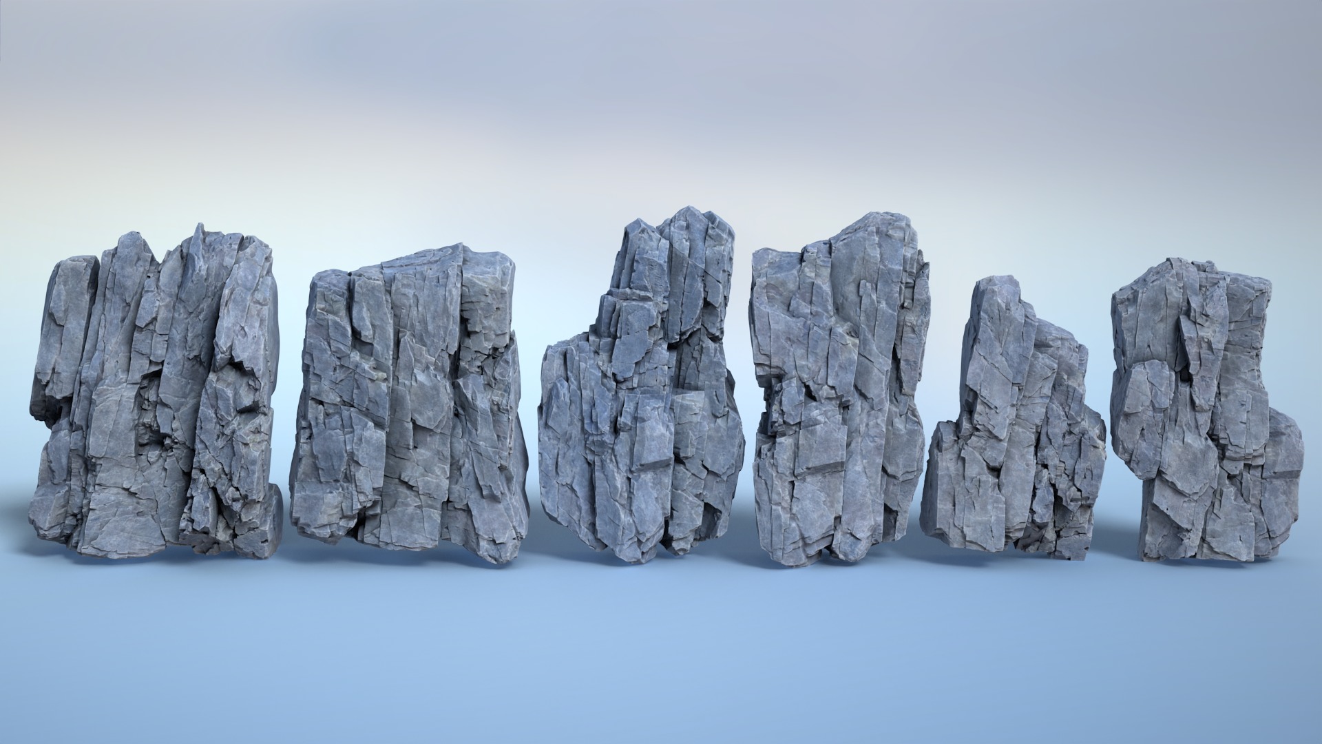 6 Modular Cliff Faces - 240909 Low-poly 3D model_1