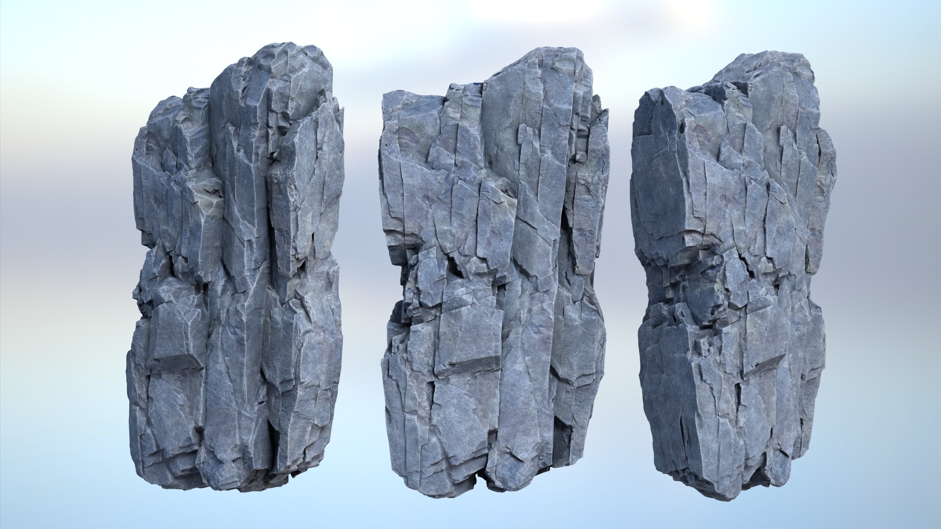 6 Modular Cliff Faces - 240909 Low-poly 3D model_5