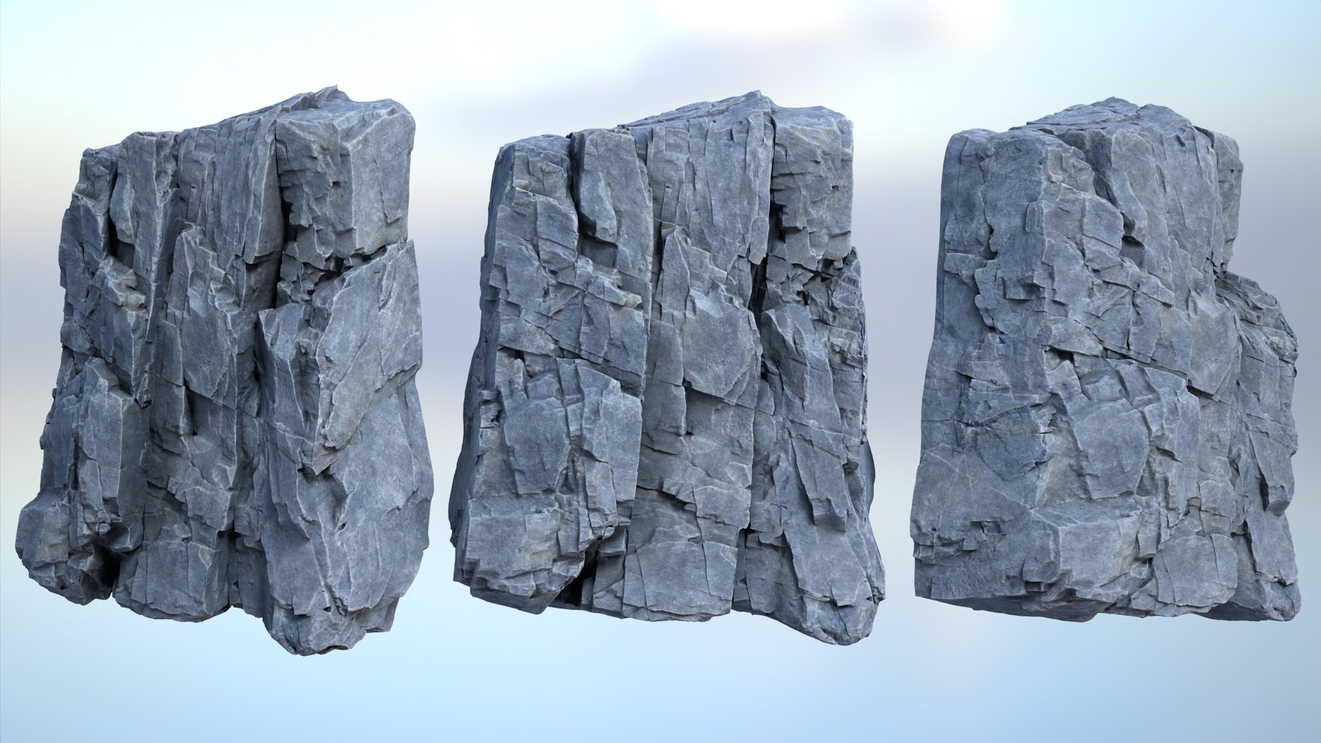 6 Modular Cliff Faces - 240909 Low-poly 3D model_3