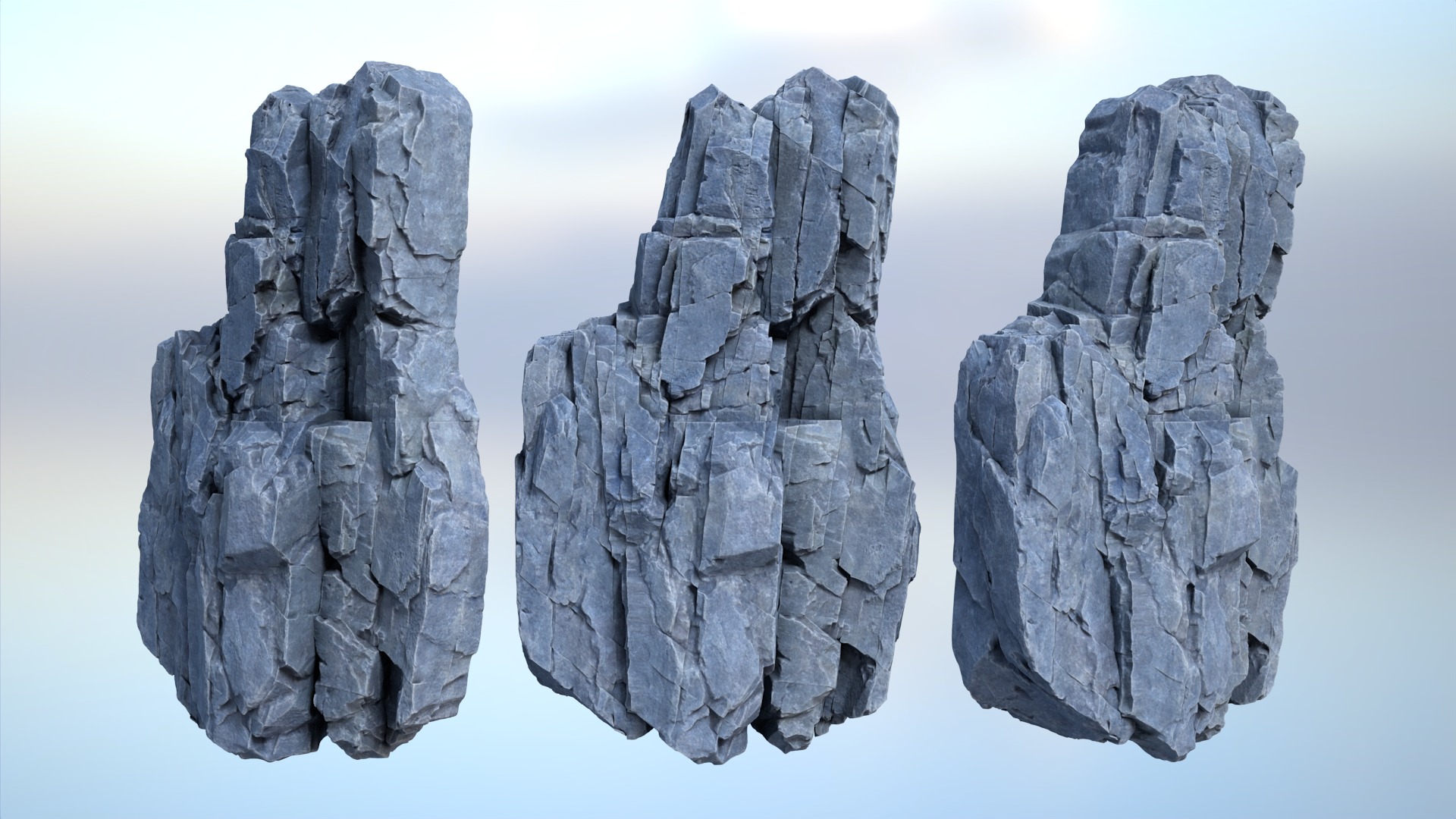 6 Modular Cliff Faces - 240909 Low-poly 3D model_4