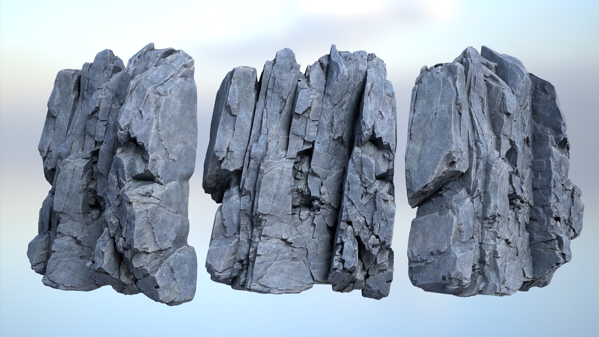 6 Modular Cliff Faces - 240909 Low-poly 3D model_2