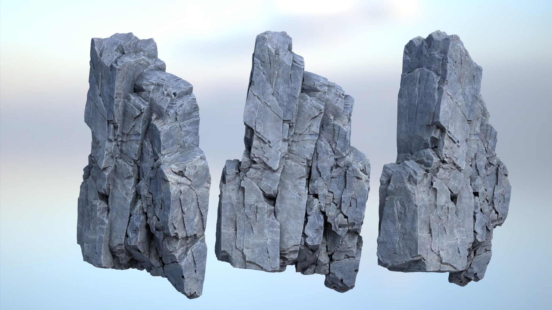 6 Modular Cliff Faces - 240909 Low-poly 3D model_6