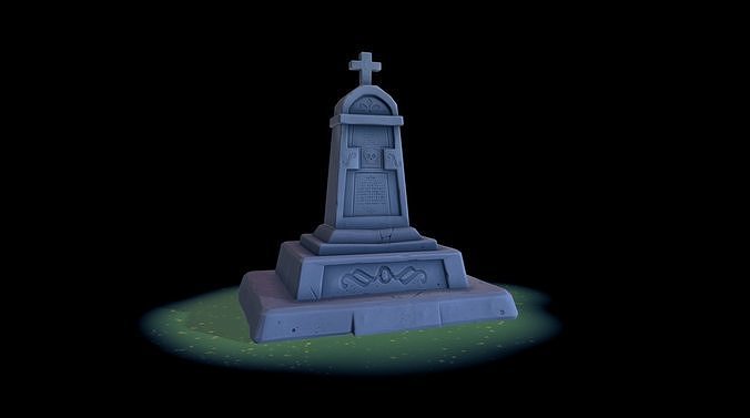 Stylized Gravestone Low-poly 3D model